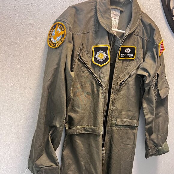 Barrier Wear CWU-27/P Summer Flyers Coveralls 40L Fire Resistant USAF Patches - Picture 5 of 7